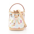 Louis Vuitton White Coated Canvas Leather Handbag