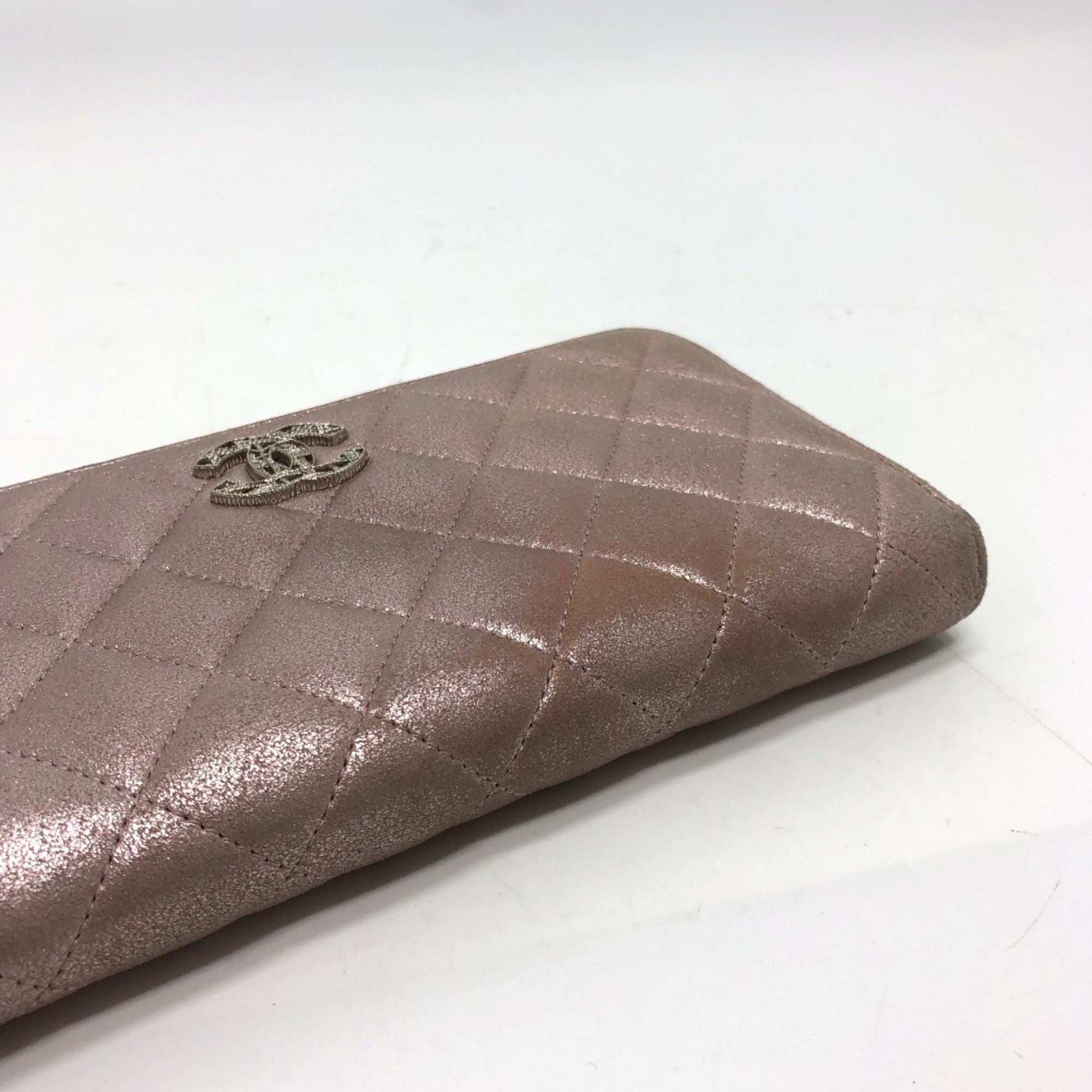 Chanel Pink Leather Long Wallet (Bi-Fold)
