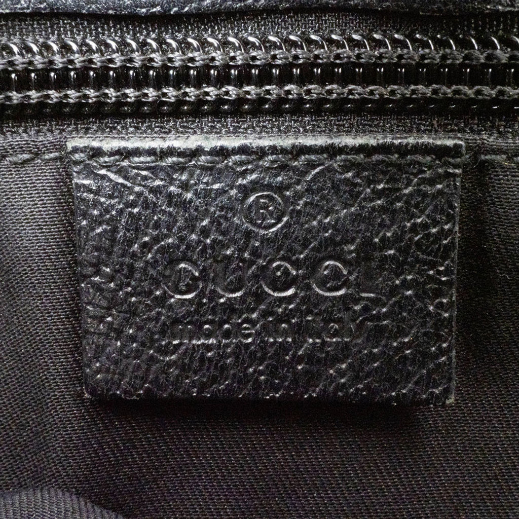 Gucci Gg Canvas Black Gg Canvas Leather Shoulder Bag (Pre-Owned)