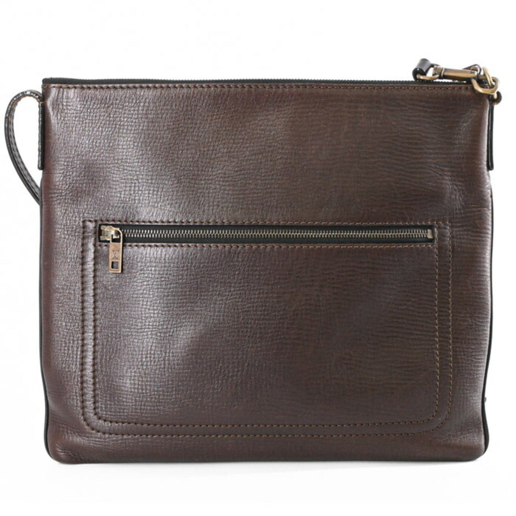 Louis Vuitton Dark Brown Leather Pochette Shoulder Bag