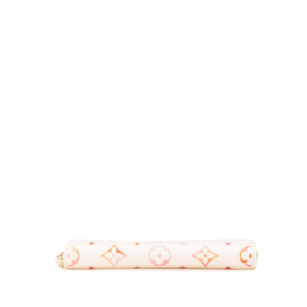 Louis Vuitton Pink White Pvc Leather Long Wallet