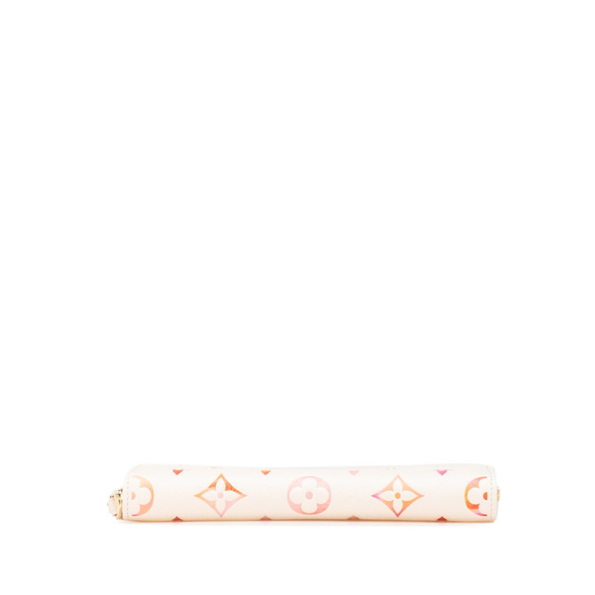 Louis Vuitton Pink White Pvc Leather Long Wallet