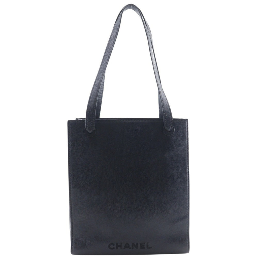 Chanel Black Grained Calfskin Tote Bag