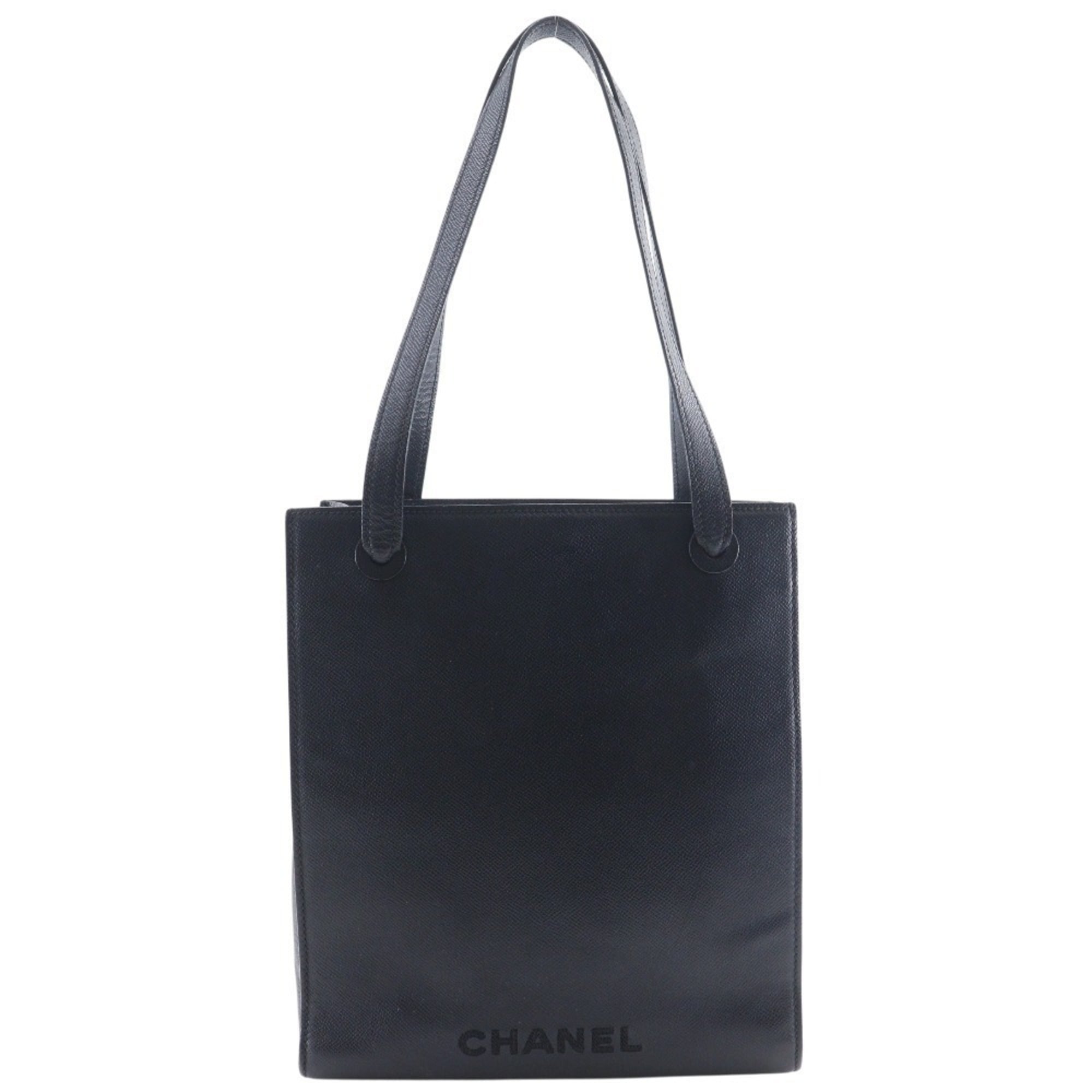Chanel Black Grained Calfskin Tote Bag
