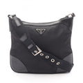 Prada Black Nylon Leather Shoulder Bag