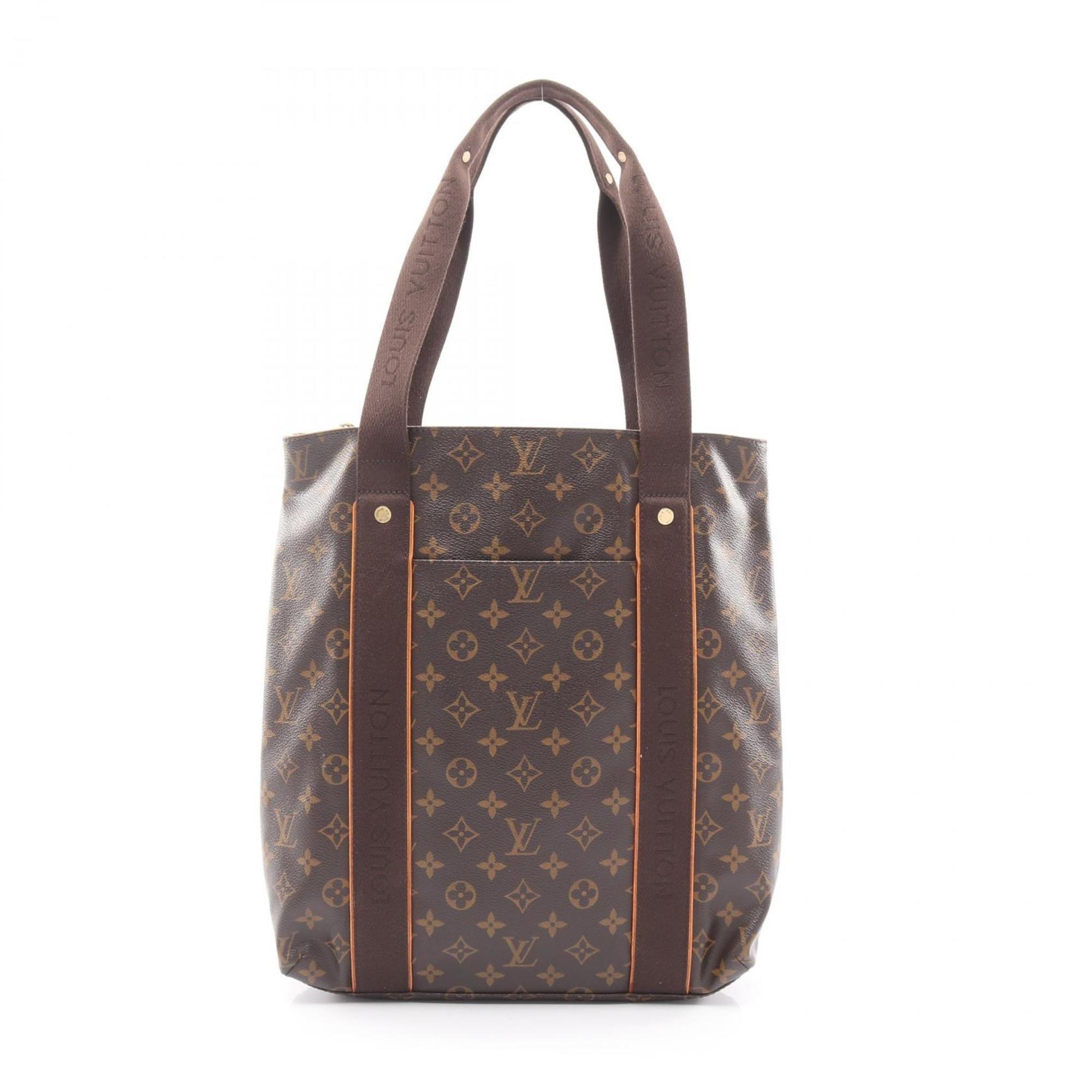 Louis Vuitton Brown Coated Canvas Leather Tote Bag