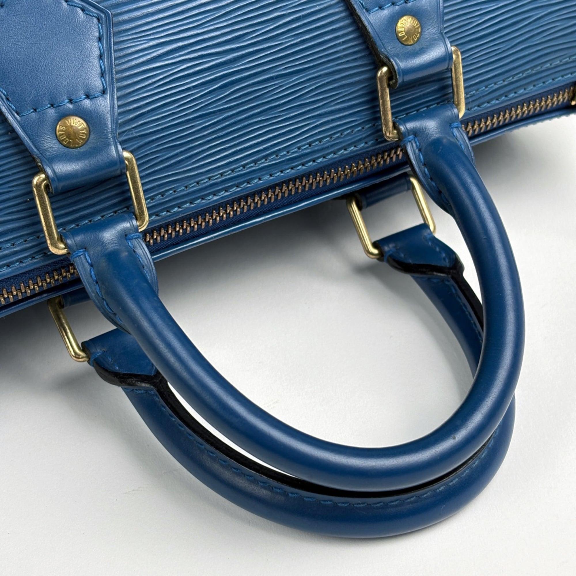 Louis Vuitton Toledo Blue Epi Leather Handbag
