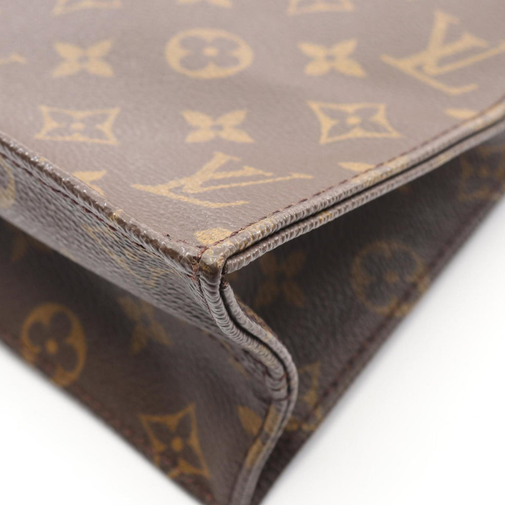 Louis Vuitton Brown Coated Canvas Leather Handbag Tote Bag