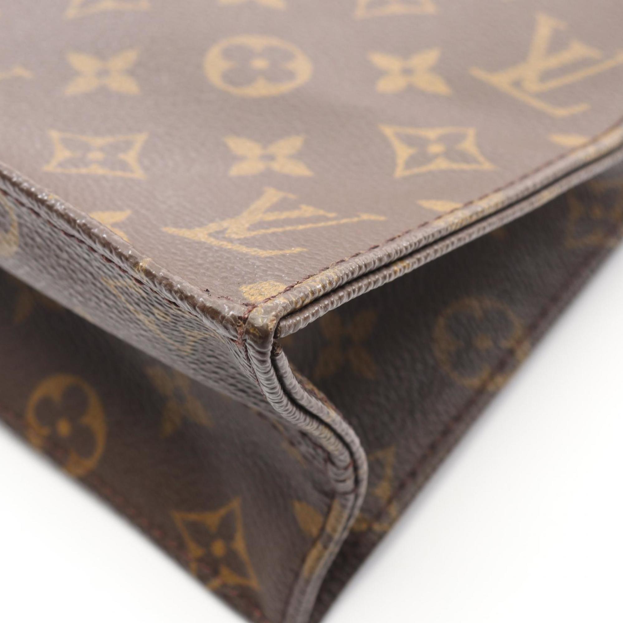 Louis Vuitton Brown Coated Canvas Leather Handbag Tote Bag