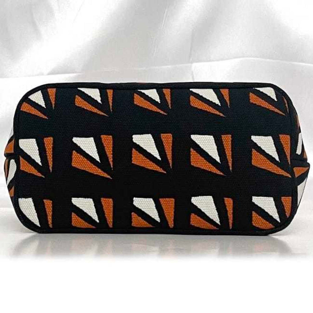 Prada Black Orange Canvas Leather Pouch