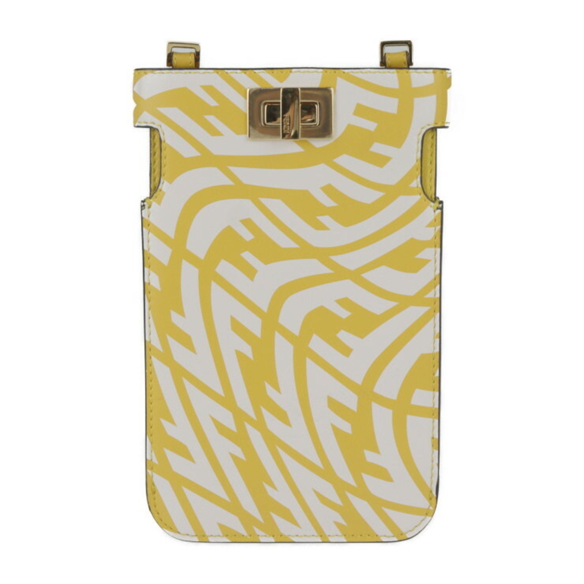Fendi Yellow Leather Pochette Pouch Shoulder Bag