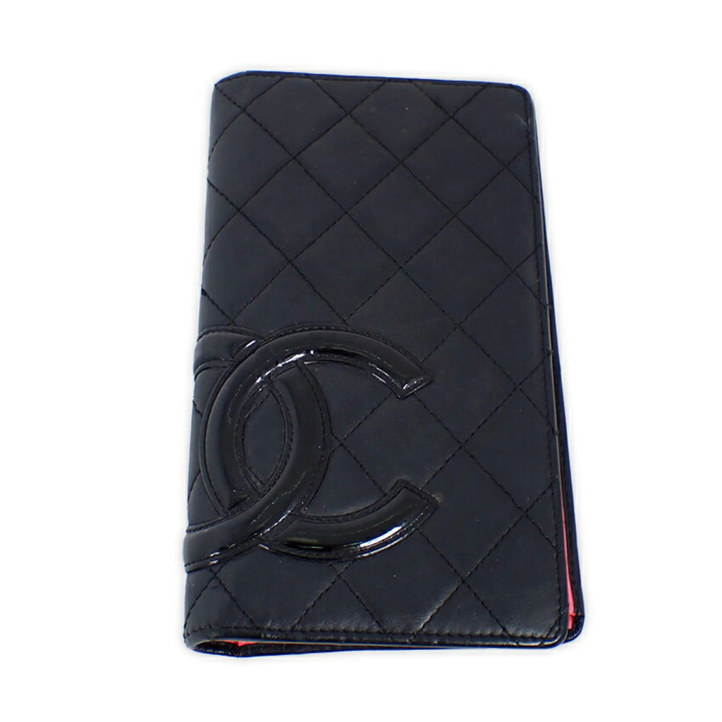 Chanel Black Pink Cambon Ligne Long Wallet (Bi-Fold)