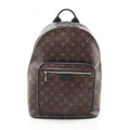 Louis Vuitton Black Brown Coated Canvas Leather Backpack Handbag