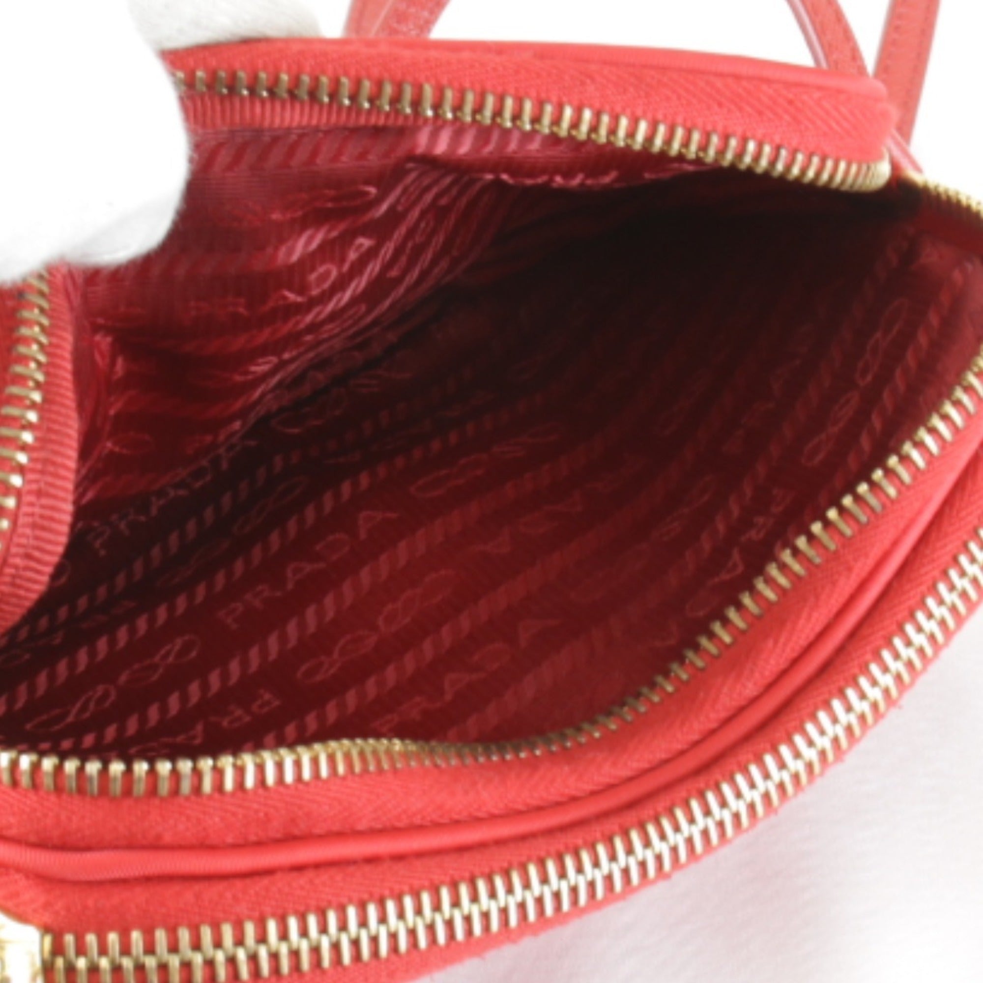 Prada Red Color Nylon Shoulder Bag