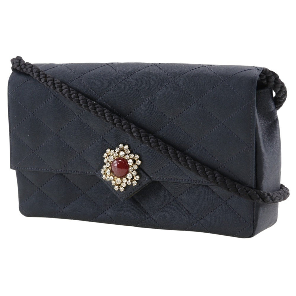 Chanel Black Satin Shoulder Bag