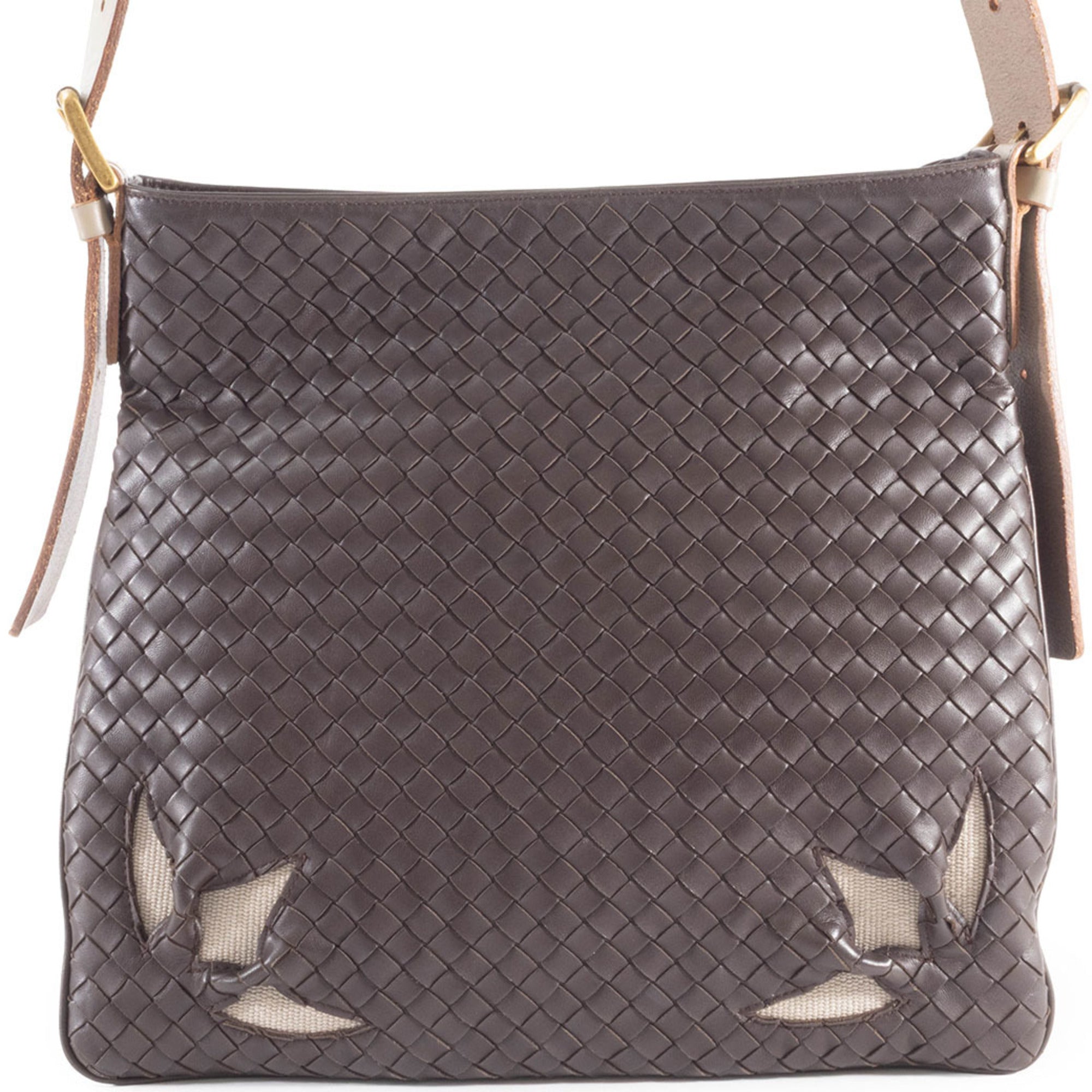 Bottega Veneta Dark Brown Leather Shoulder Bag