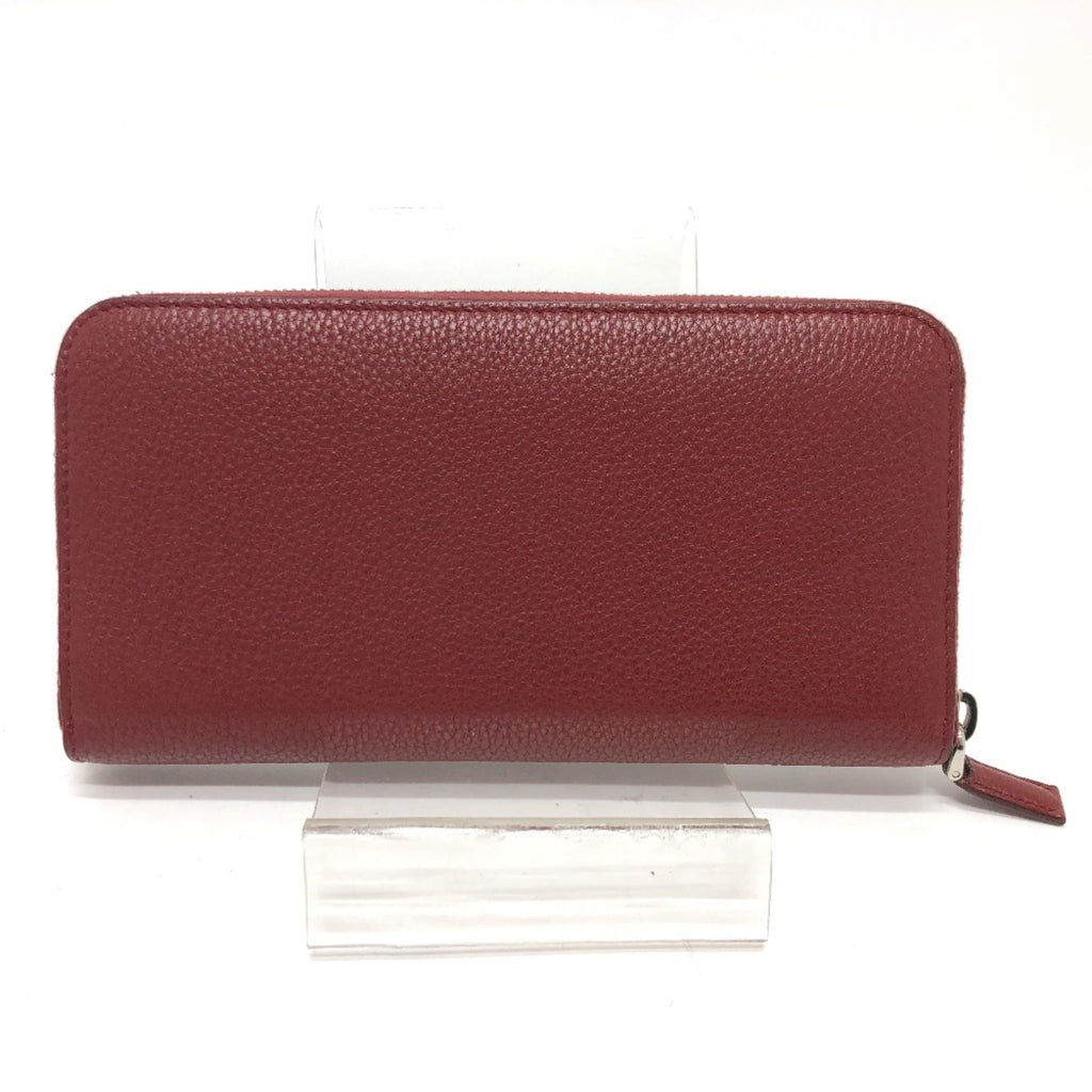 Prada Red Color Leather Long Wallet (Bi-Fold)