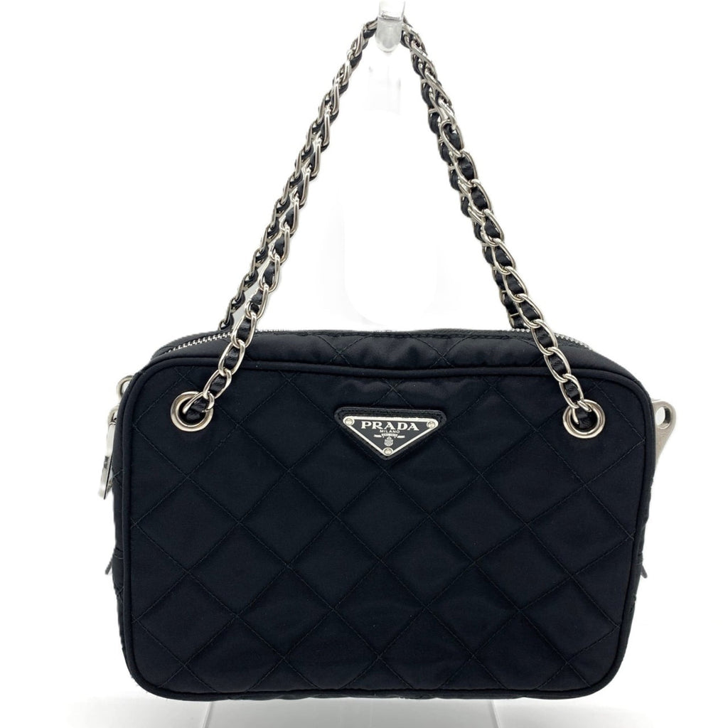 Prada Black Nylon Leather Handbag