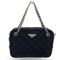 Prada Black Nylon Leather Handbag