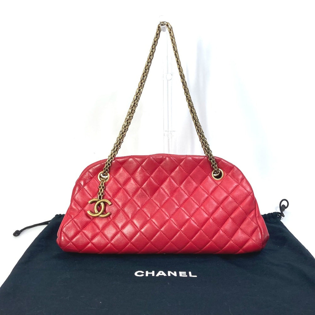 Chanel Red Leather Shoulder Bag