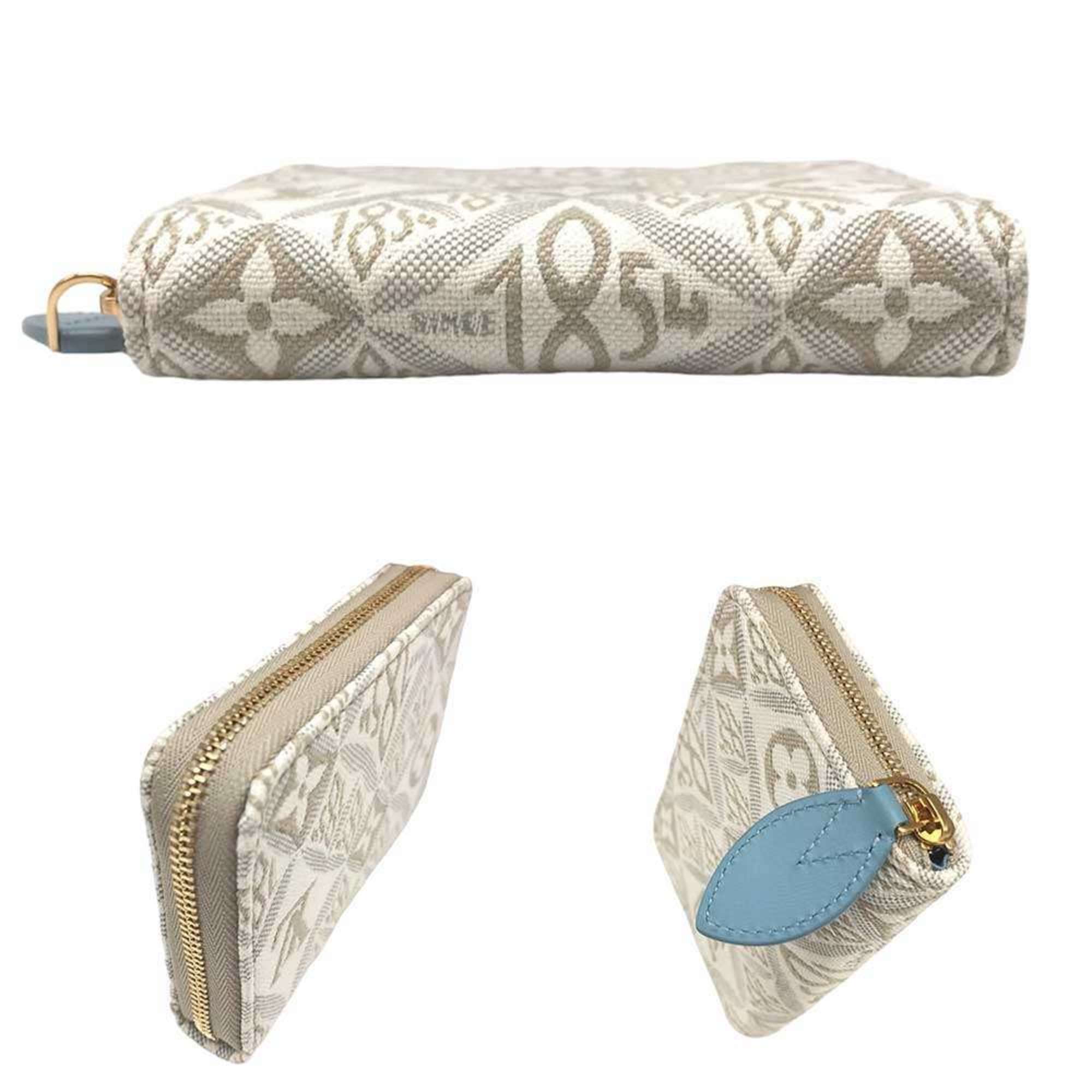 Louis Vuitton White Jacquard Coin Purse/Coin Case