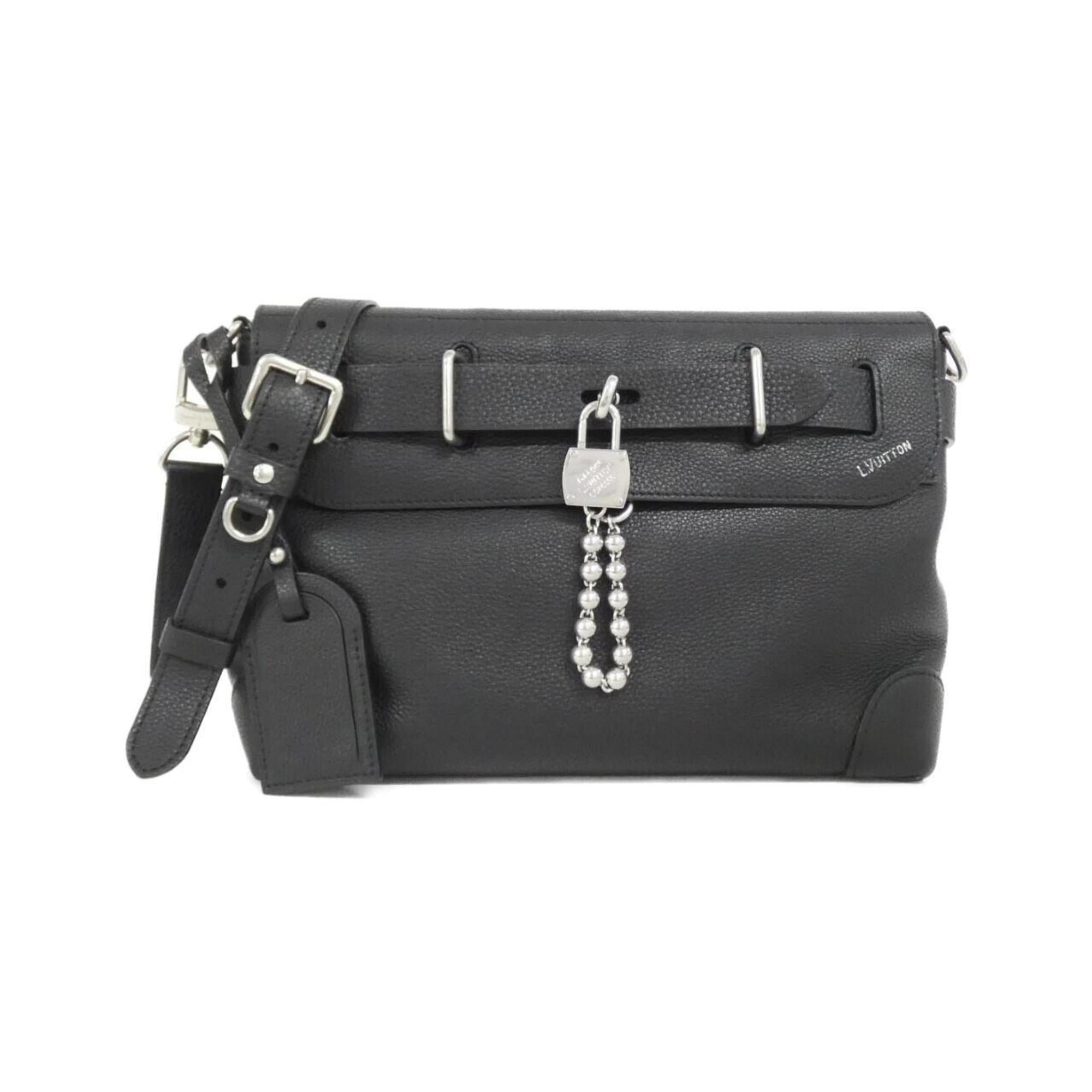 Louis Vuitton Black Leather Shoulder Bag