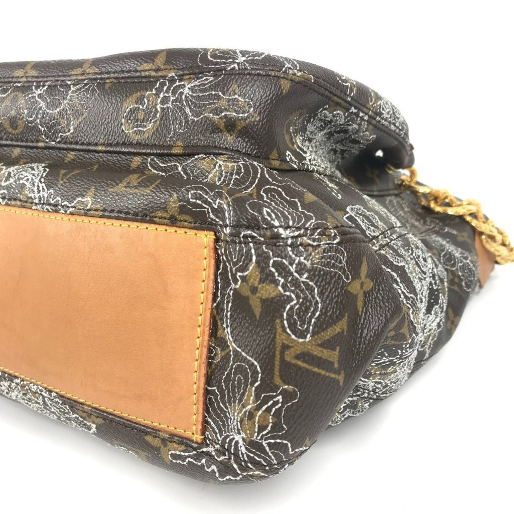 Louis Vuitton Argent Brown White Monogram Canvas Shoulder Bag Tote Bag