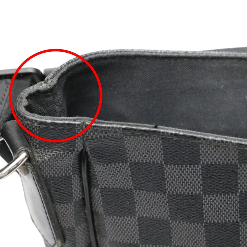 Louis Vuitton Damier Graphite Black Leather Shoulder Bag