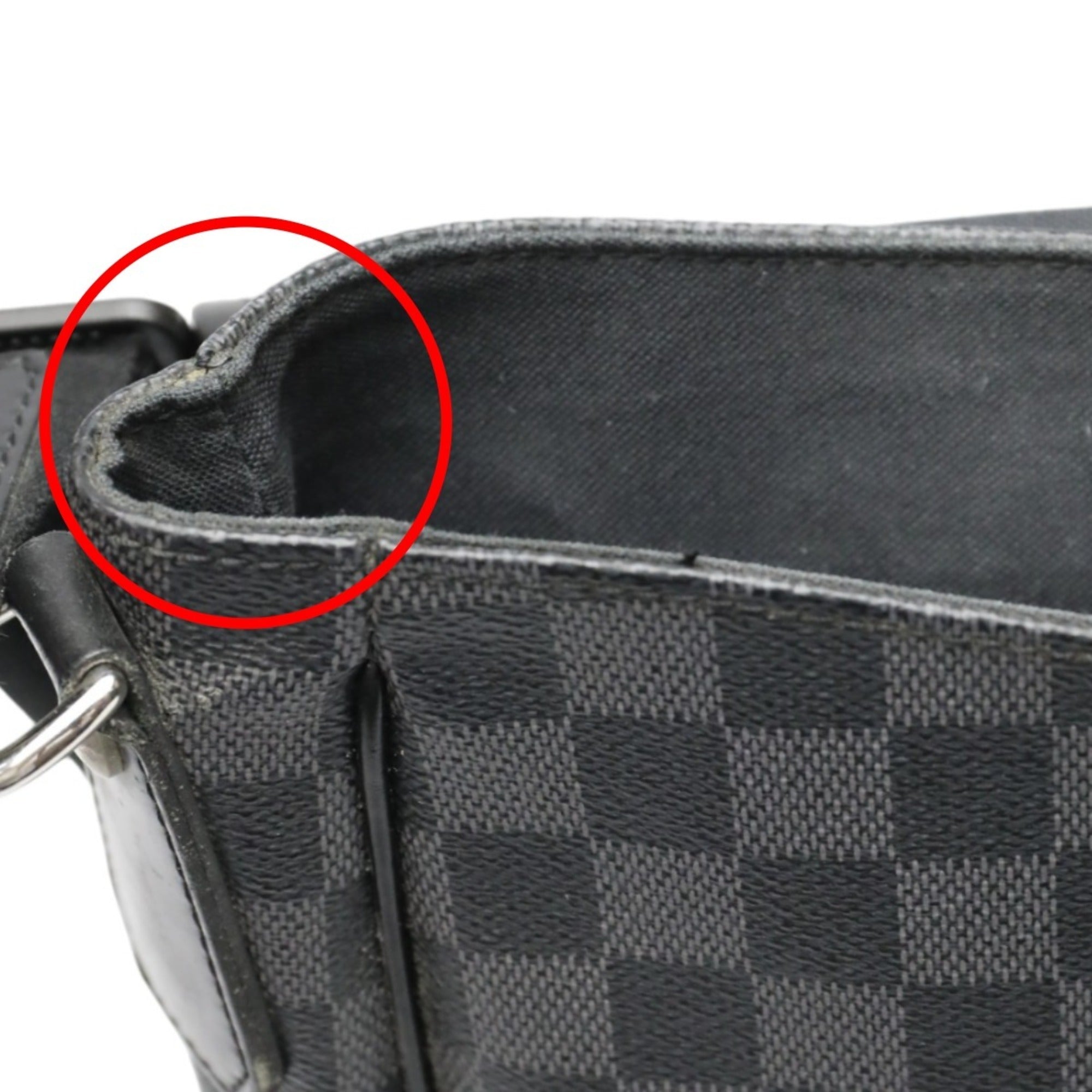 Louis Vuitton Damier Graphite Black Leather Shoulder Bag