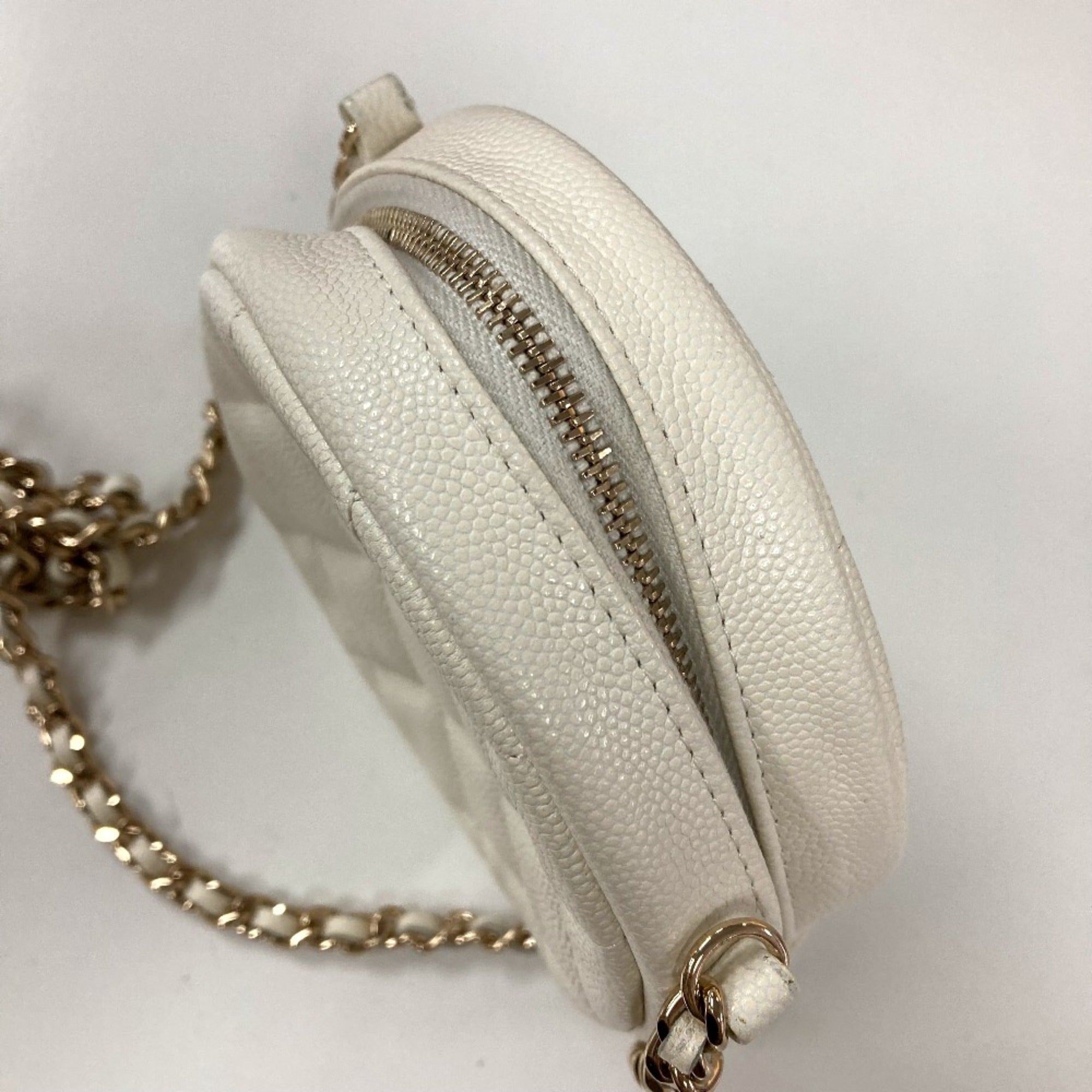 Chanel White Leather Shoulder Bag