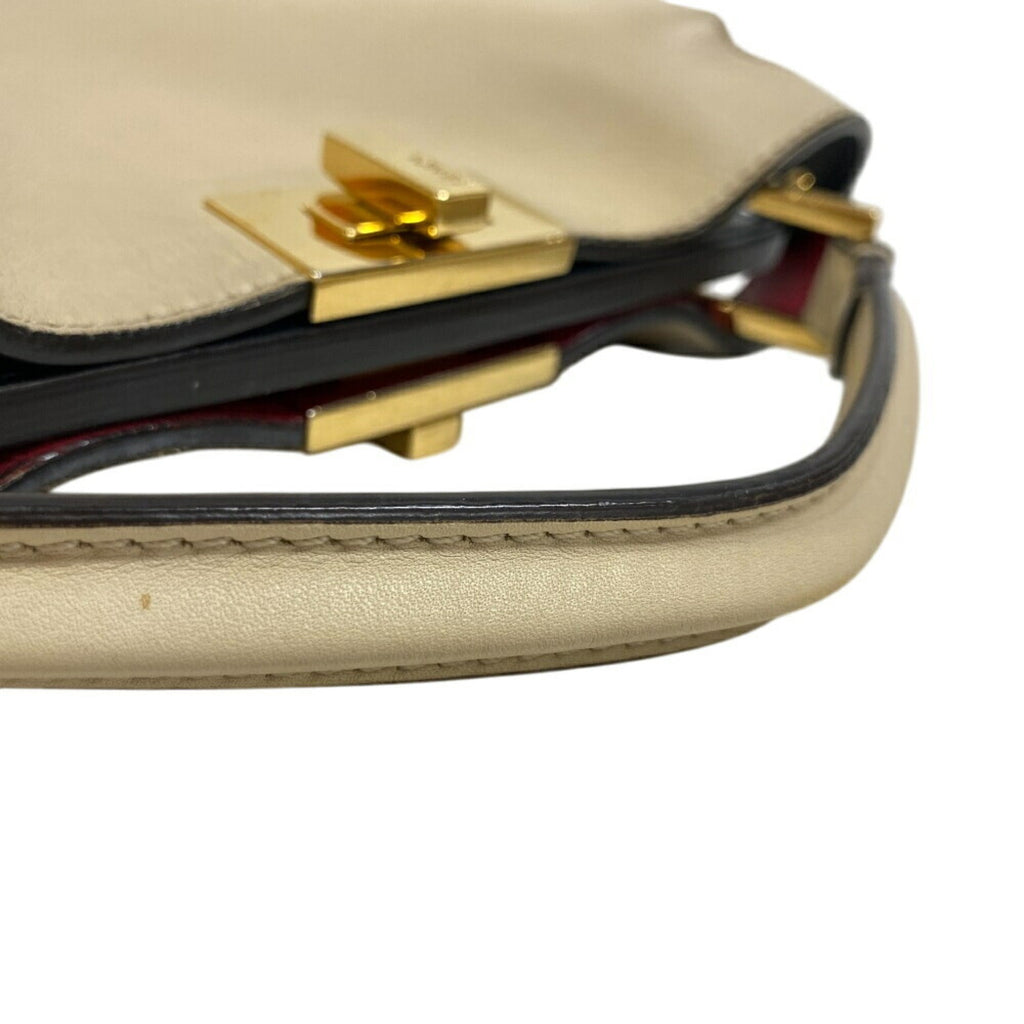 Fendi Beige Leather Handbag Shoulder Bag