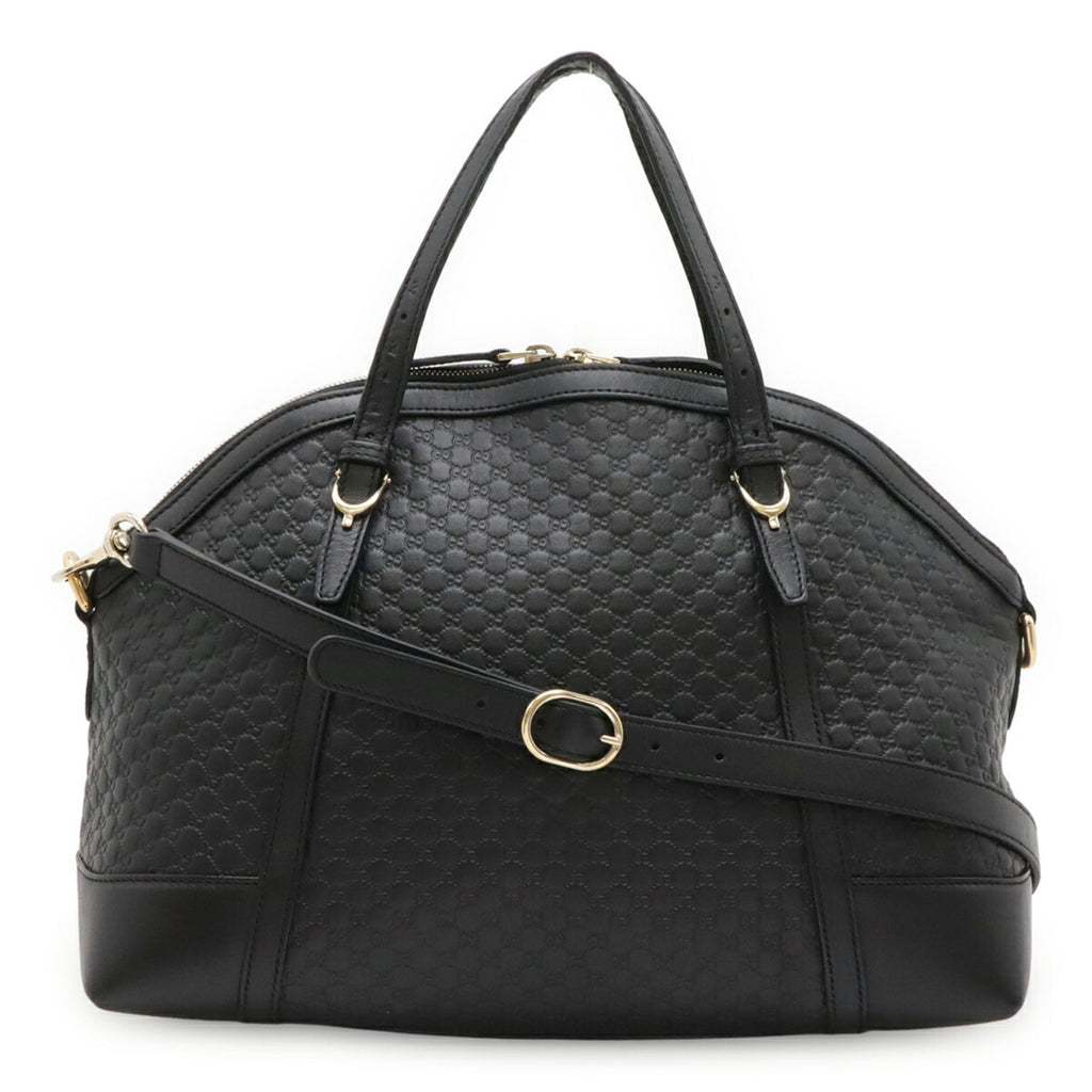Gucci Black Leather Handbag Shoulder Bag Tote Bag (Pre-Owned)