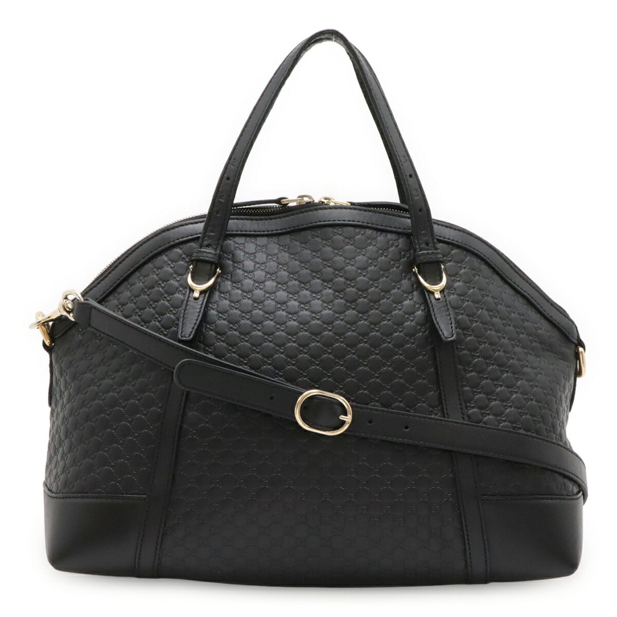 Gucci Black Leather Handbag Shoulder Bag Tote Bag (Pre-Owned)