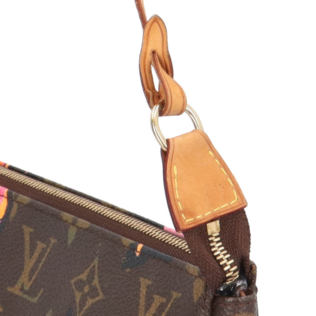 Louis Vuitton Monogram Brown Multi-Color Monogram Rose Handbag Pochette