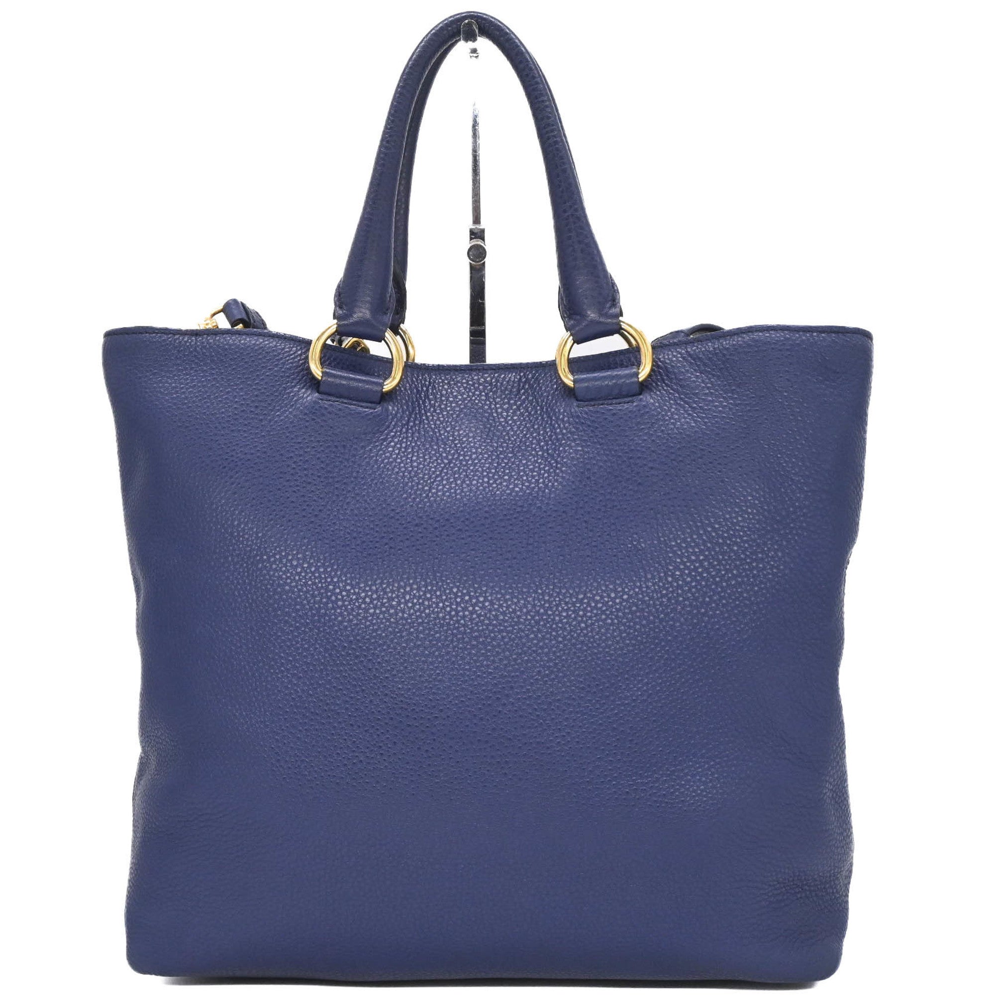 Prada Blue Leather Shoulder Bag Tote Bag