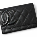 Chanel Black Pink Leather Wallet (Bi-Fold)