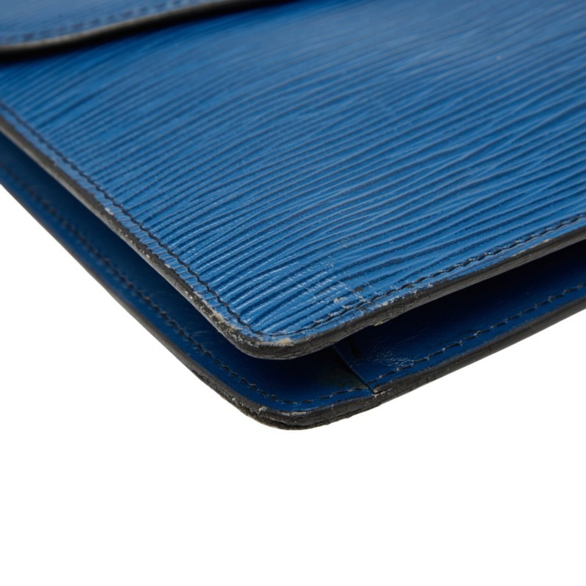 Louis Vuitton Epi Toledo Blue Leather Clutch Bag