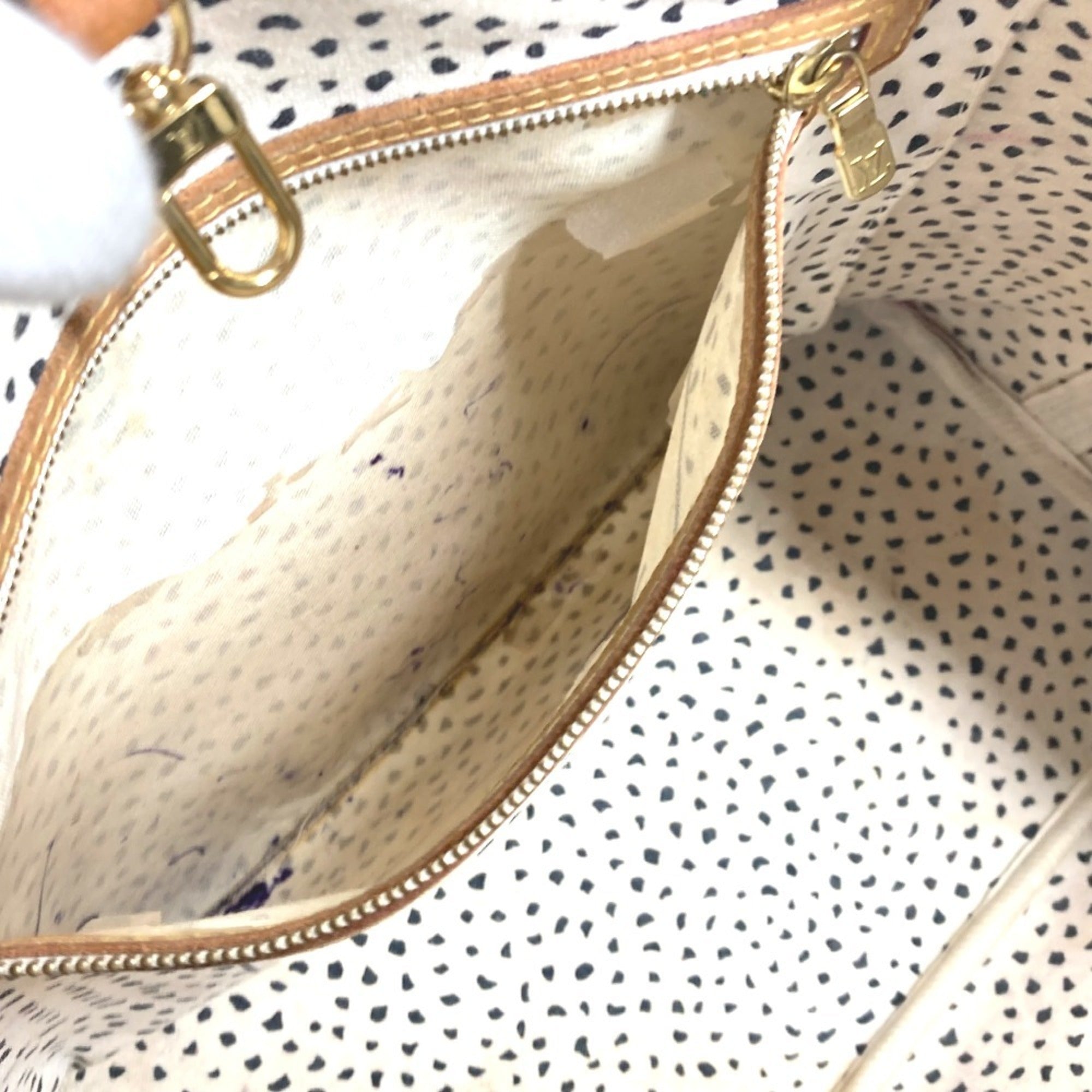 Louis Vuitton Brown Monogram White Monogram Shoulder Bag Tote Bag