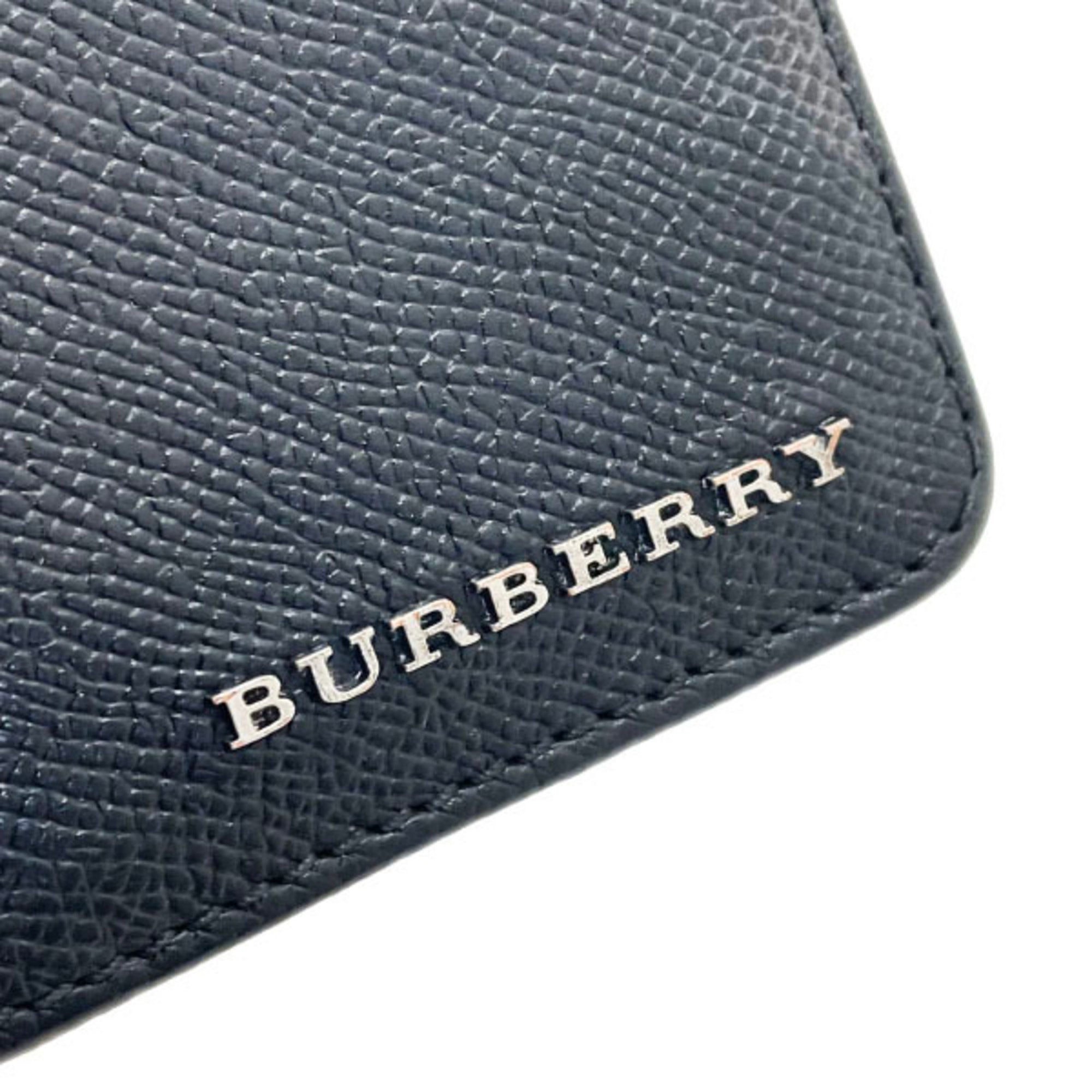 Burberry Black Leather Long Wallet (Bi-Fold)