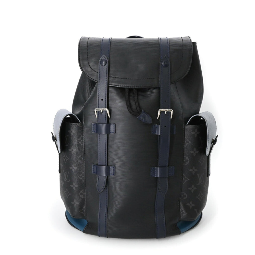 Louis Vuitton Black Blue Gray Monogram Eclipse Monogram Eclipse Epi Leather Backpack