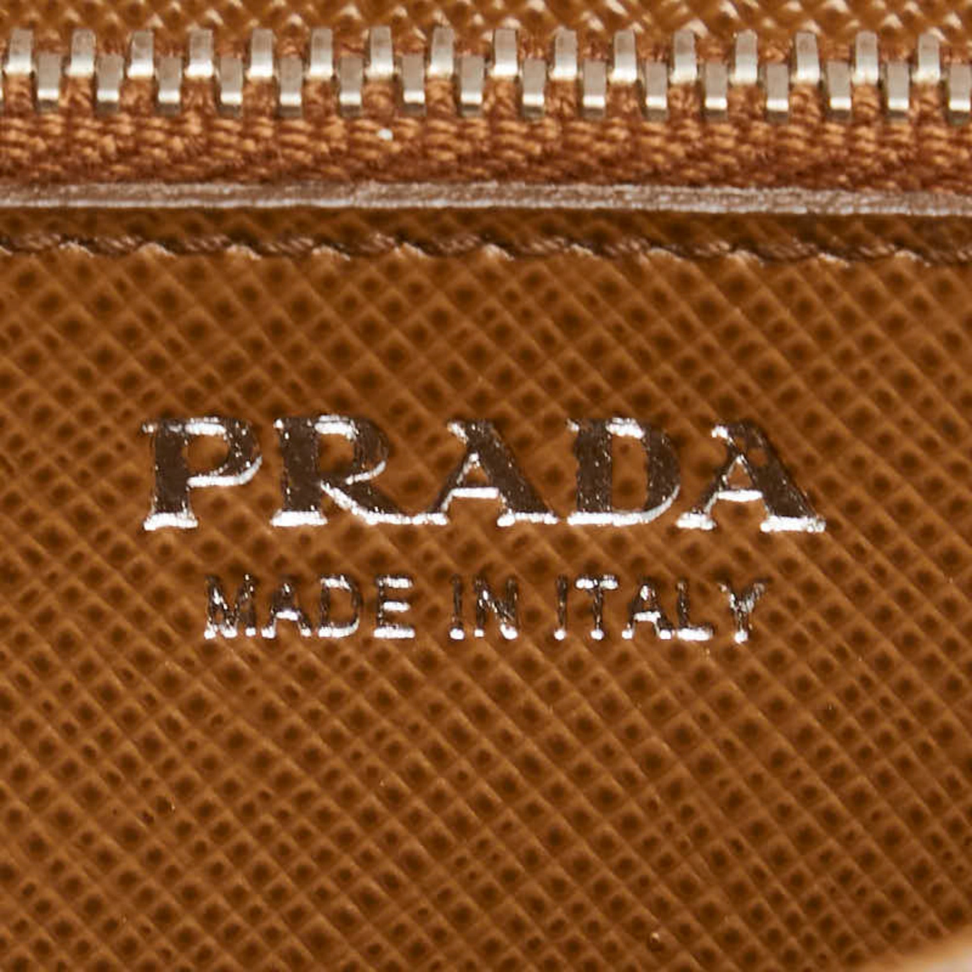 Prada Brown Leather Long Wallet (Bi-Fold)