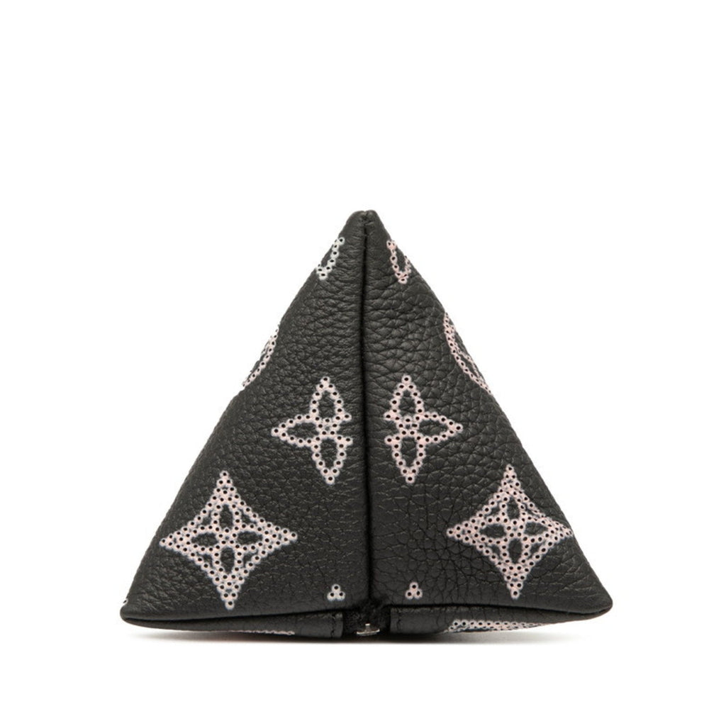 Louis Vuitton Black Pink Leather Metal Pouch