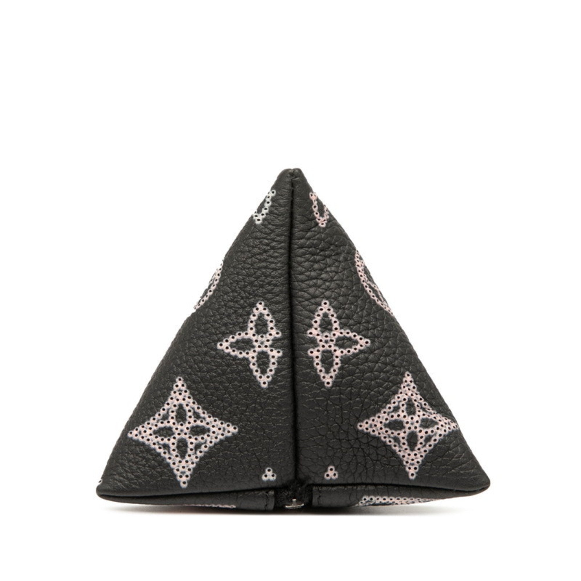 Louis Vuitton Black Pink Leather Metal Pouch