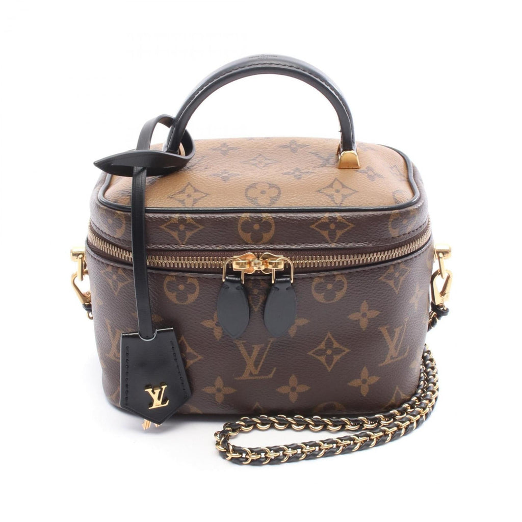 Louis Vuitton Black Brown Pvc Leather Handbag