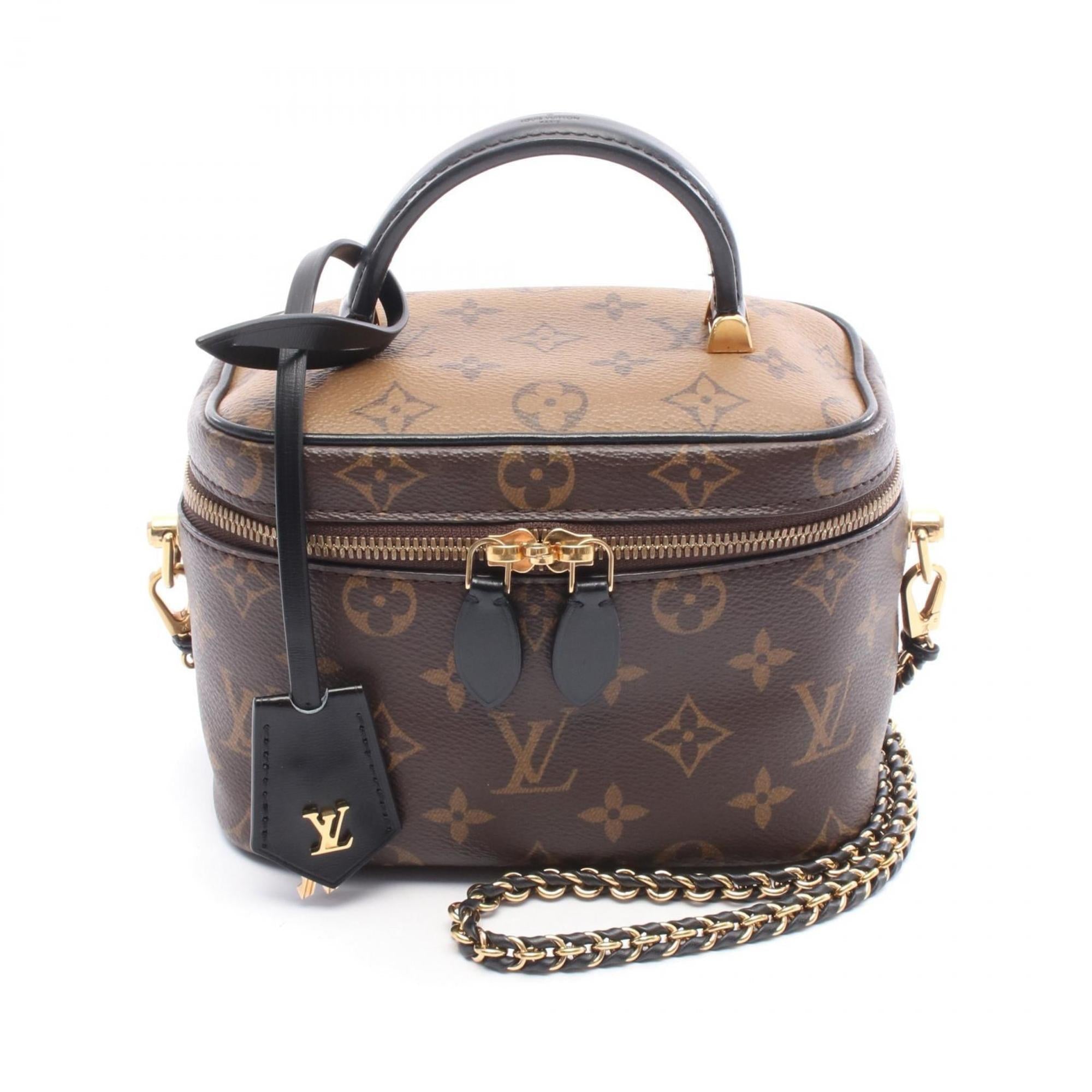 Louis Vuitton Black Brown Pvc Leather Handbag