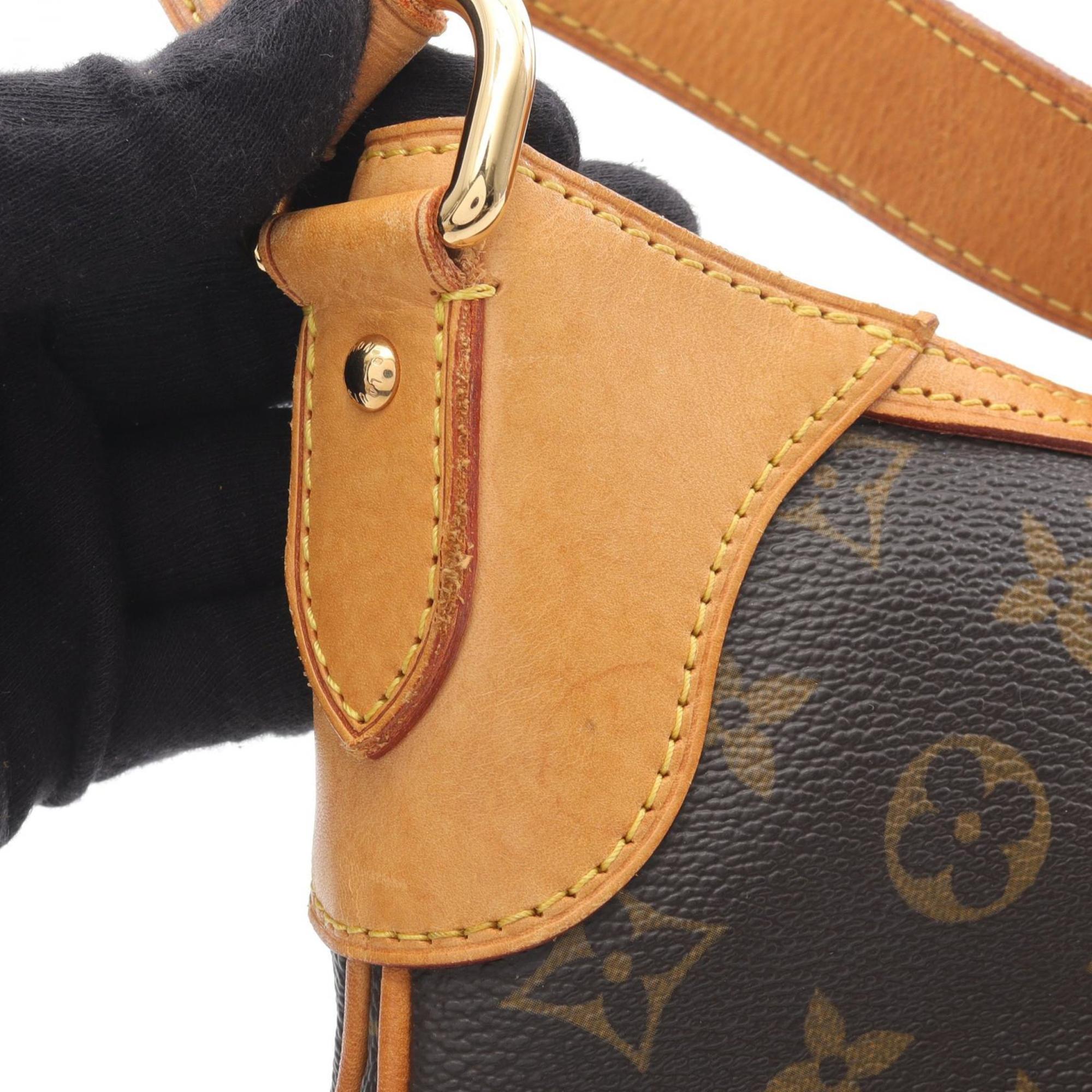 Louis Vuitton Brown Coated Canvas Leather Shoulder Bag