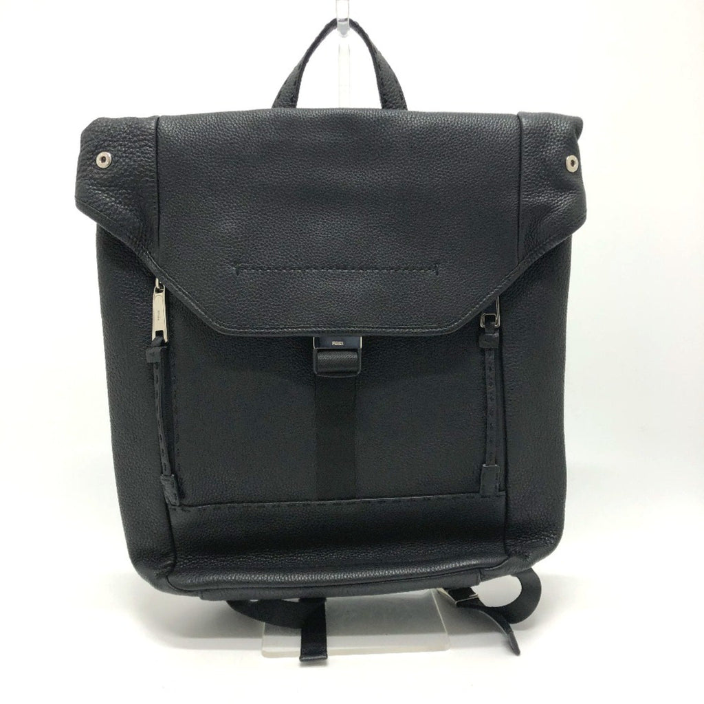 Fendi Black Leather Backpack