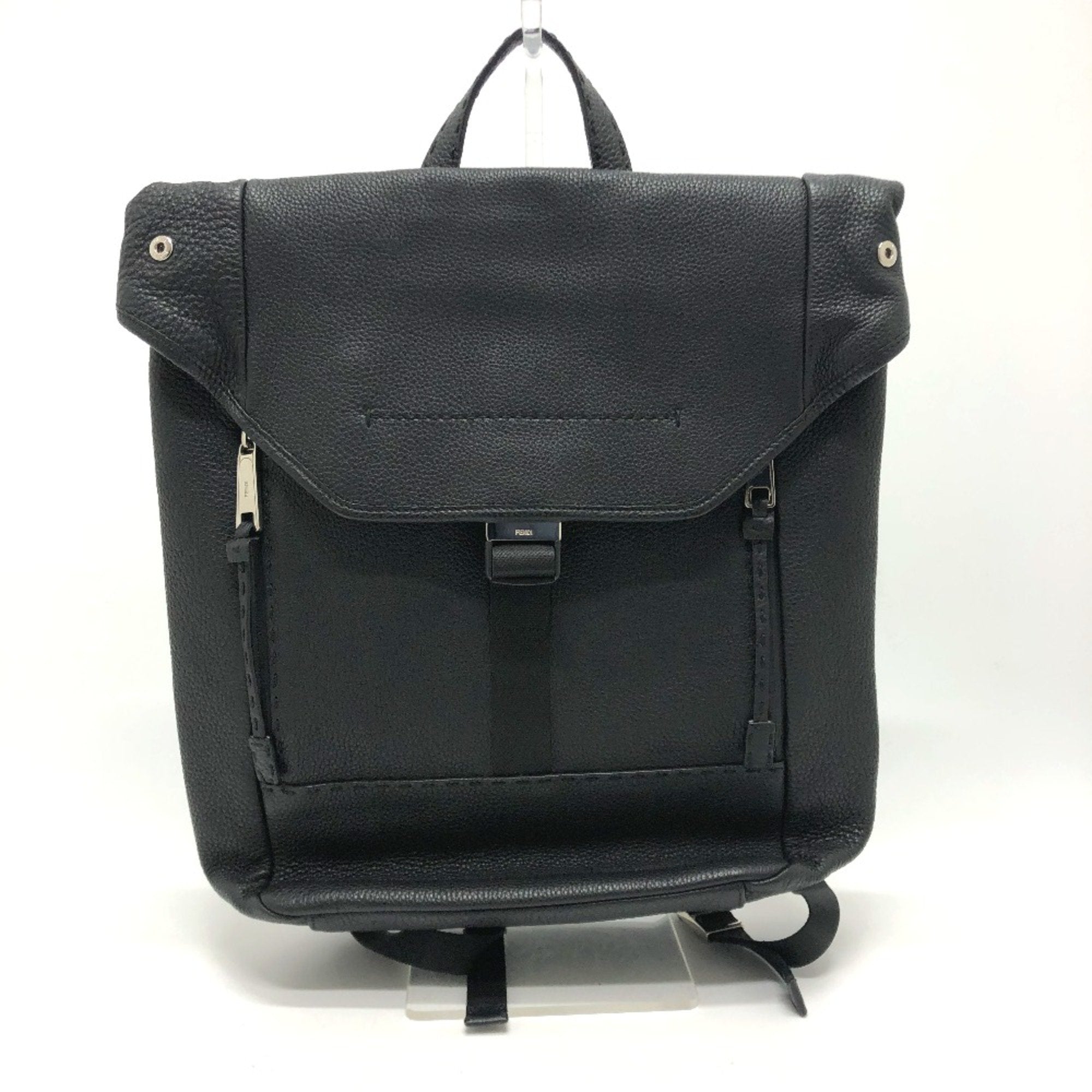 Fendi Black Leather Backpack