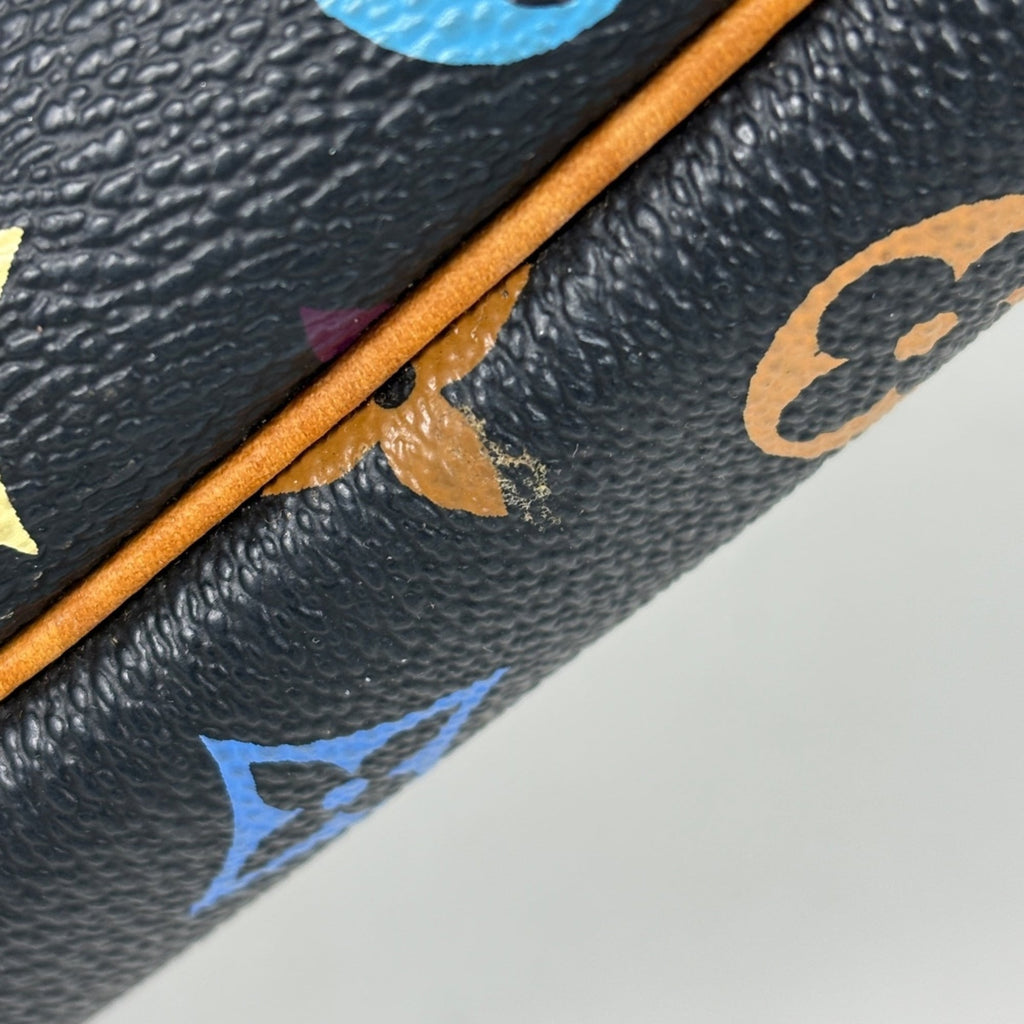 Louis Vuitton Black Noir Monogram Multicolore Handbag Pochette Pouch