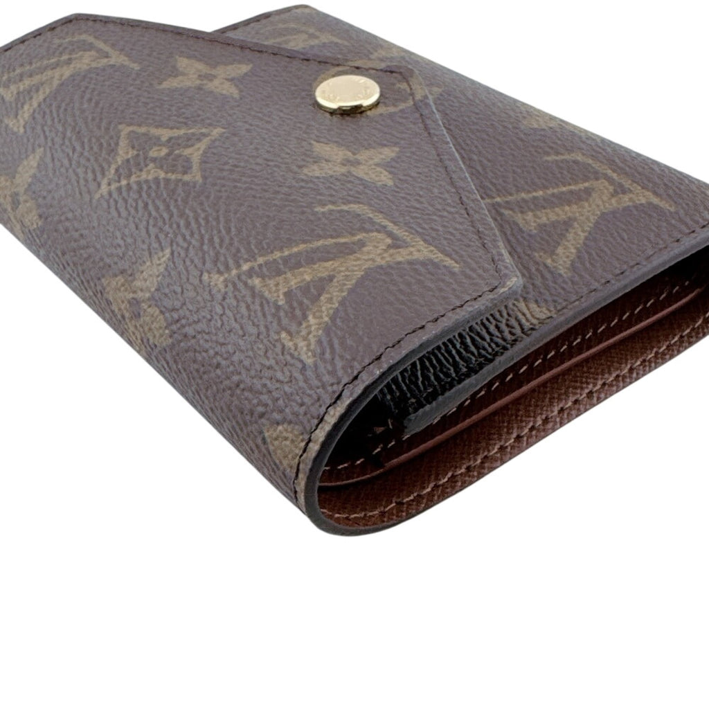 Louis Vuitton Monogram Brown Leather Wallet (Tri-Fold)